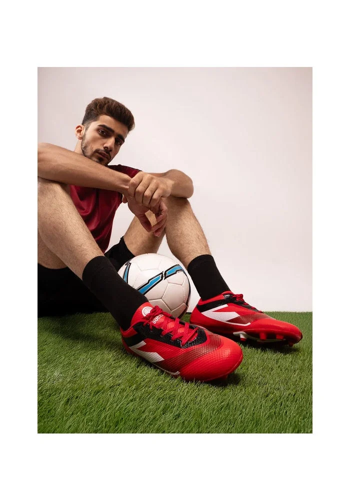 Bacca Bucci Red Fury “Strike X” Firm ground Football Shoes for Men | Best Price UAE